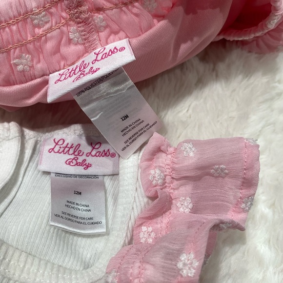 Little Lass Pink and White Baby Ensemble - Picture 4 of 4